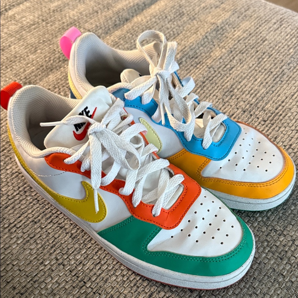 Nike Kids White, Orange, Blue, Green Sneakers